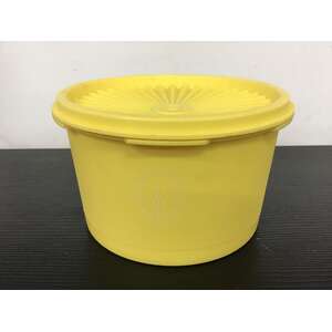 RETRO Tupperware Fan Lid Canister - Yellow - Made In Australia