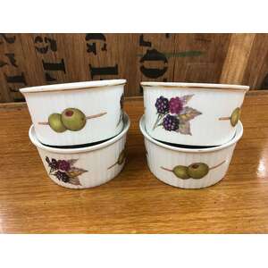 VINTAGE Royal Worcester Evesham Small Ramekins x 4 - Oven to Table Ware 