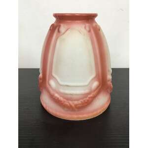 ANTIQUE Milk Glass Light Shade - White & Pink - Small