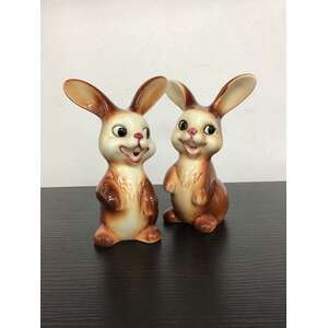 VINTAGE 1960's Goebel Bunny Rabbit Salt & Pepper Shakers - Kitschy