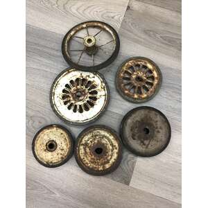 VINTAGE Cyclops Metal Pram Toy Wheels - Metal - Lot of 6