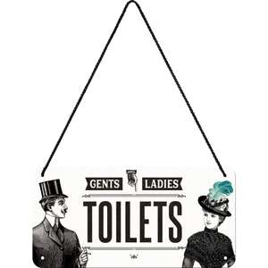 Toilets - Hanging Tin Sign 20 x 10 cm - Nostalgic Art