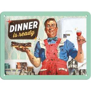 Dinner Is Ready Retro Small Tin Sign - Nostalgic Art