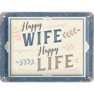 Happy Wife Happy Life Retro Sign - Tin - Nostalgic Art