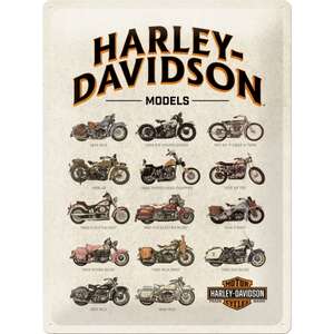 Harley Davidson Model Chart Sign - Tin - Nostalgic Art