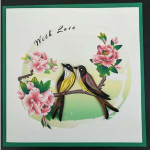 With Love Card - Birds - Quilling