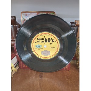 Retro Vinyl Record Sounds of the 60s Tin Dinner Plate 26 cm
