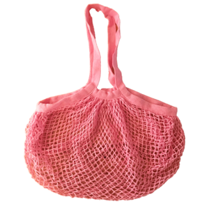 Mesh Shopping Bag - Large Organic Cotton - Pink