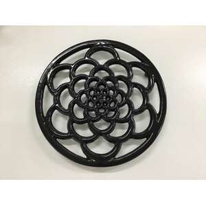 Enamelled Cast Iron Trivet - Round - Black 