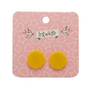 Circle Stud Earrings - Erstwilder - Resin - Yellow