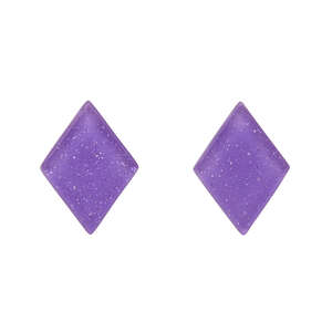 Diamond Stud Earrings - Erstwilder - Glitter Resin - Purple