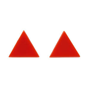Triangle Stud Earrings - Erstwilder - Solid Resin - Orange