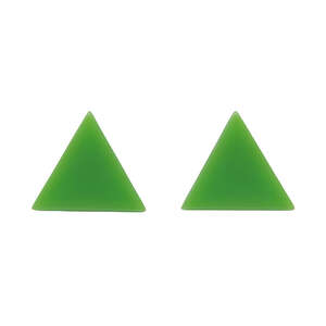 Triangle Stud Earrings - Erstwilder - Solid Resin - Green