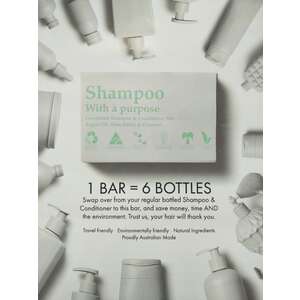 Shampoo With A Purpose - Shampoo & Conditioner Bar 135 g - Australian Made  