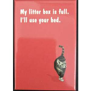 My Litter Box Is Full - Funny Fridge Magnet - Retro Humour