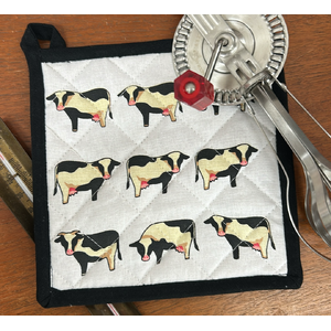 Cows Pot Holder - Cream & Black