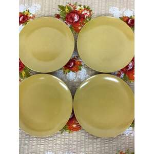 VINTAGE Yellow Melamine Side Plates - Lot of 4