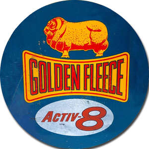 Golden Fleece Activ-8 Tin Sign - Round