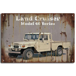 Toyota Land Cruiser Model 40 Series - Retro Tin Sign - 20 x 30 cm Landscape
