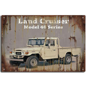 Toyota Land Cruiser Model 40 Series Tin Sign - Retro