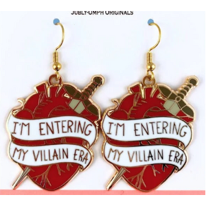 I'm Entering My Villain Era Enamel Earrings | Jubly-Umph Originals | Australian Designed