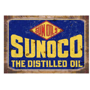 Sunoco Oil Tin Sign - Retro