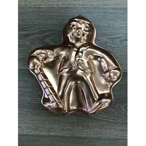Vintage Anodised Cake Tin - Gingerbread Man - Peach