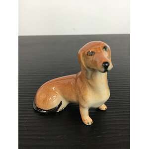 Dachshund Dog Ornament | Ceramic | Tan | 4.5 cm