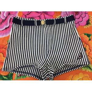 VINTAGE 60's Jantzen Australia Ladies Striped Swim Shorts w Belt | Size 34