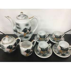 VINTAGE Orient Lithophane Geisha Girl Tea Set - 11 Pc