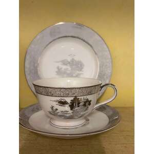 Vintage Star China Japan Teacup Trio - Silver Fuji