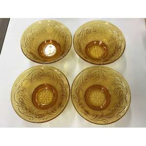 VINTAGE Tiara Sandwich Amber Bowls - Lot of 4