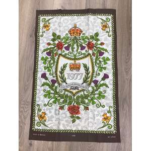 VINTAGE 1977 Queen's Silver Jubilee Tea Towel - Clive Mayor