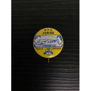 VINTAGE ATS Junior Health Happiness Button Badge 