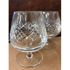 VINTAGE Edinburgh? Crystal Brandy Snifters Pair - Embassy