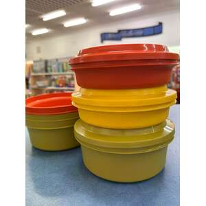 RETRO Tupperware Snap Seal Serve Bowls - 6 Bowls 3 Lids