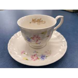 VINTAGE Mother Teacup & Saucer - Japan Fine Bone China