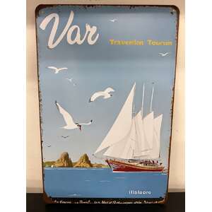 Seagulls & Boat - Retro Tin Sign - 20 x 30 cm