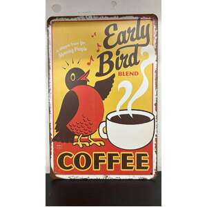 Early Bird Coffee - Retro Tin Sign - 20 x 30 cm