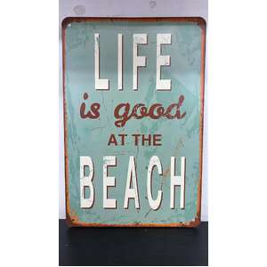 Life is Good at the Beach - Retro Tin Sign - 20 x 30 cm