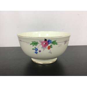 VINTAGE 1930's Plant Tuscan China Floral Sugar Bowl - Open
