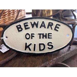 Beware of the Owner Sign - Cast Iron - Oval - Vintage Style