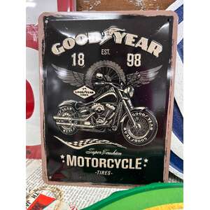 Good Year Motorcycle Tin Sign - Nostalgic Art - Officially Licenced - 20cm x 15cm