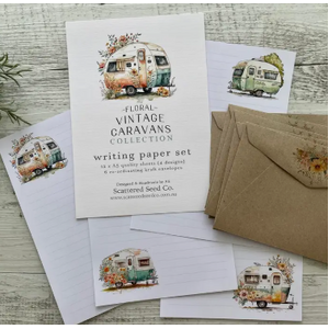 Vintage Caravans Writing Paper Set - Handmade