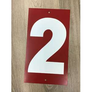VINTAGE Metal Service Station Price Number - 2 9 - Double Sided - Red White - 40 x 22.5 cm