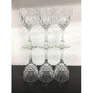 VINTAGE Cristal D'Arques Cordial Glasses x 6 - Ornate Stem 