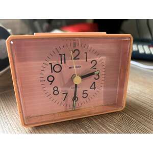 VINTAGE 1980s Staiger Pink Alarm Clock - Plastic - West Germany  WORKING