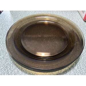 Vintage Smoked Glass Dinner Plates 25.8 cm - Set of 4 - Arcoroc France
