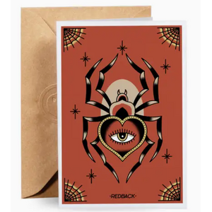 Redback Tattoo - Blank Greeting Card - Gold St. Press