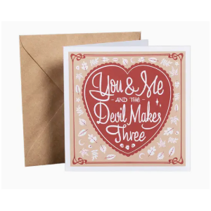 You & Me & The Devil - Blank Greeting Card - Gold St. Press